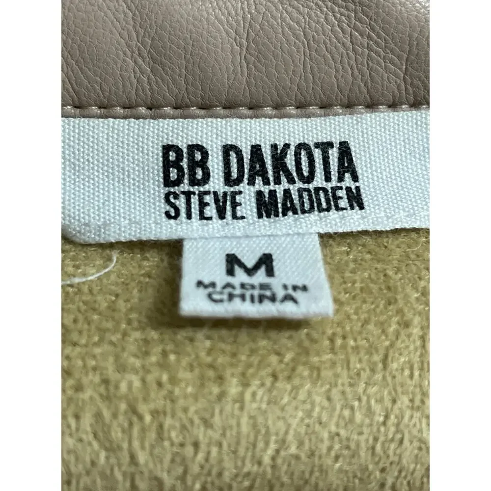 BB Dakota X Steve Madden Faux Vegan Leather Button Down Shacket Coat Jacket Sz M